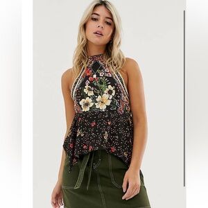 Free People New Wave Halter Tank Top, Never Worn